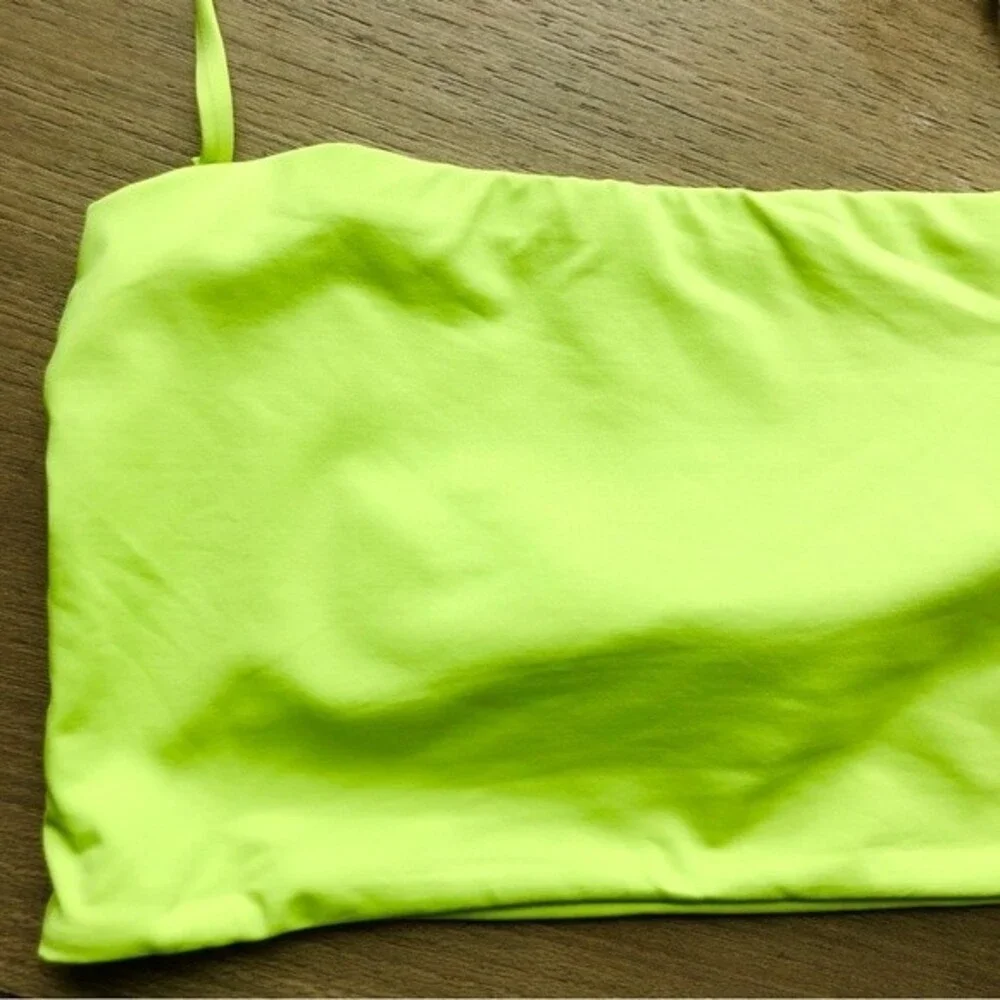 Andie Swim Top Womens Medium Lime Green The Aruba Bandeau Convertible NWT